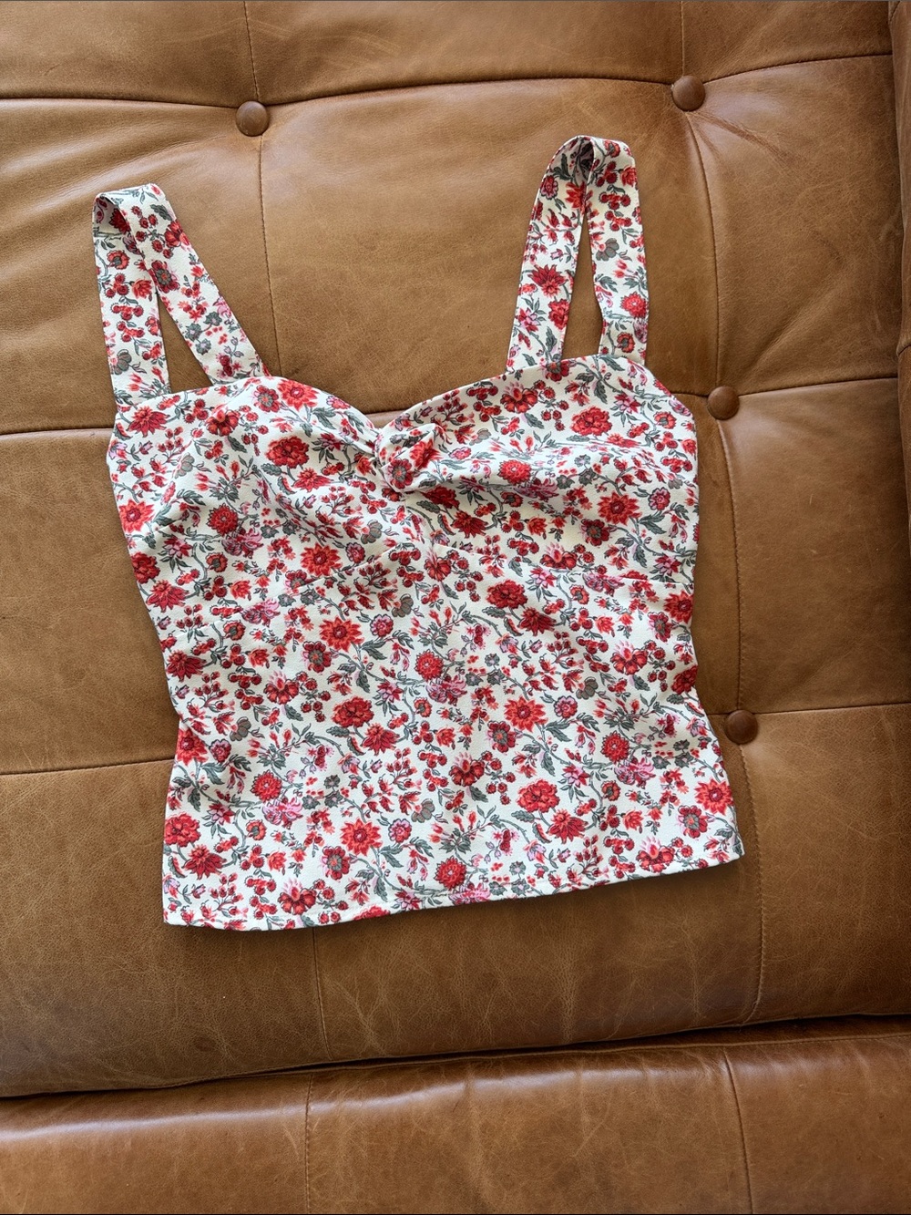 Abercrombie & Fitch Floral Sweetheart-Neck T